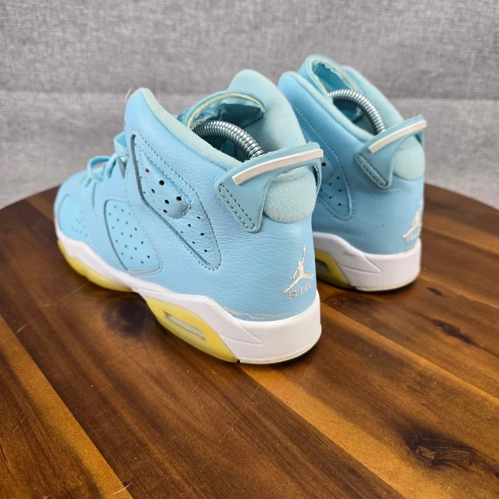Nike Air Jordan 6 Retro GG Still Blue White Kids Basketball Shoes 543390-407 7Y